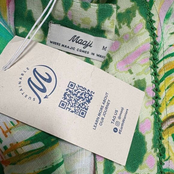 Maaji Kimono Dress Retro Palms Tropical Print Size M - Picture 8 of 8